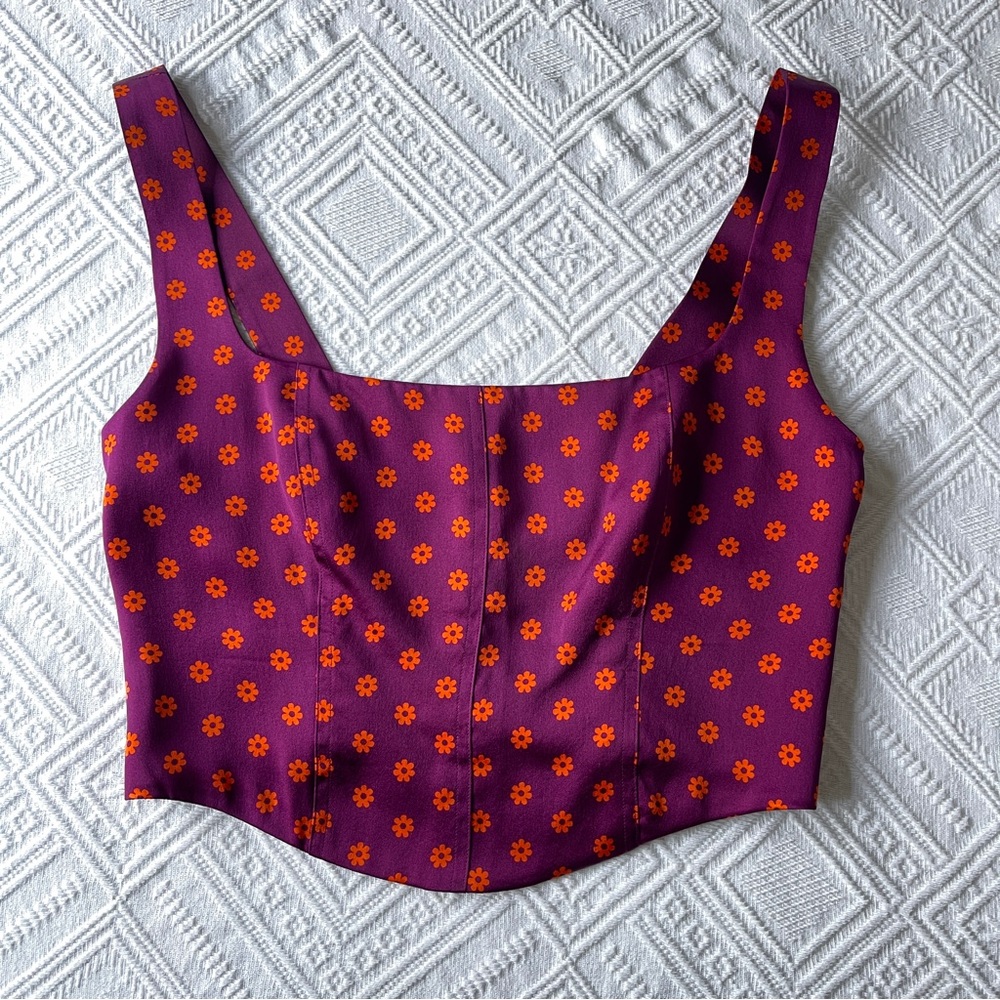 Reformation Sorrento Silk Corset Top